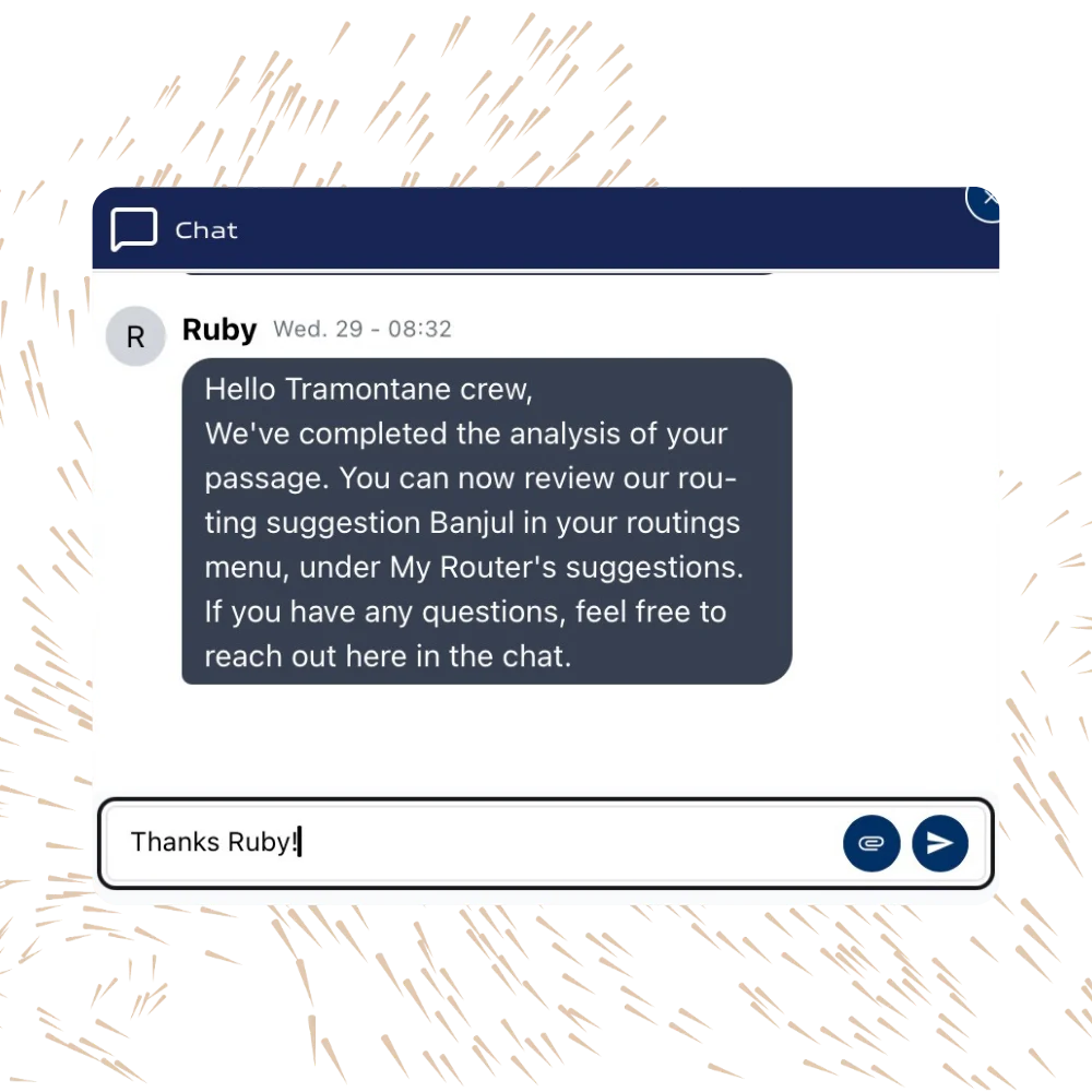 AI agent chat interface — routing assistant in MWI Shipping